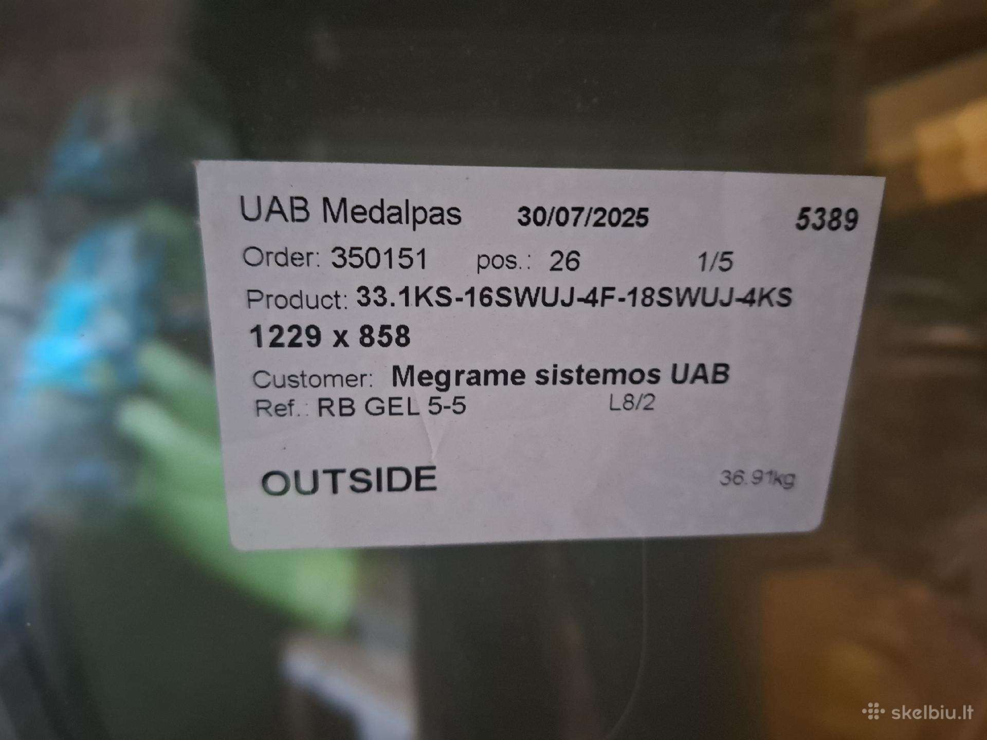 Lango, stiklo paketas 3 stiklų