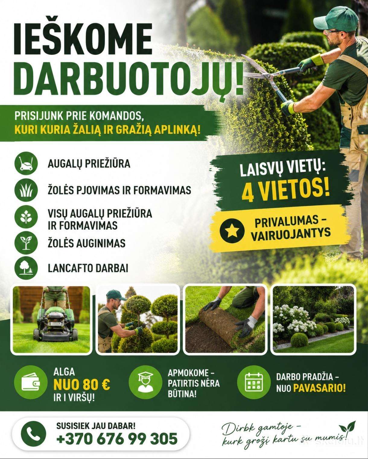 Landšafto darbuotojas (-a) / Aplinkos tvarkymas
