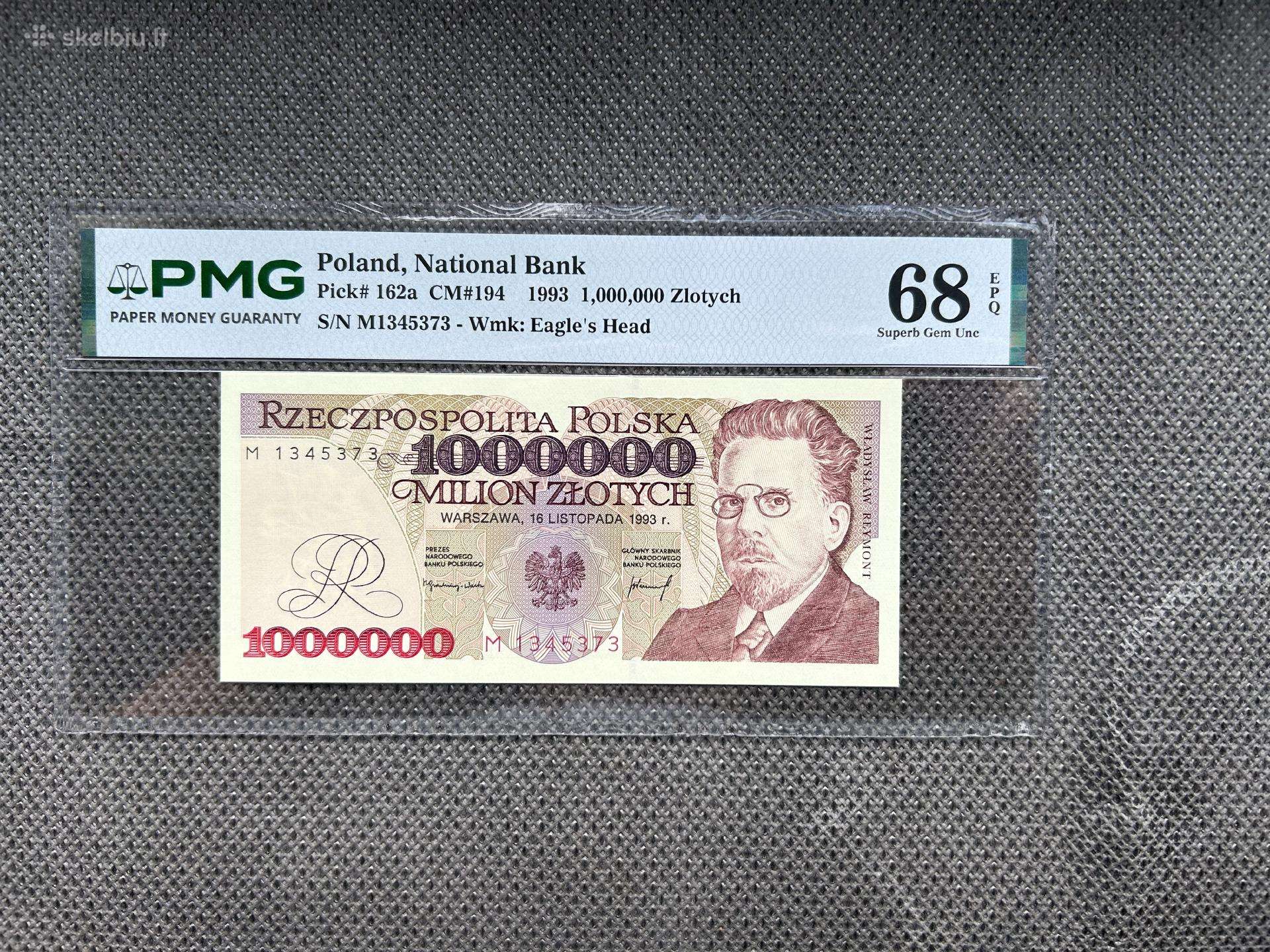 1000000 zlotų 1993 m. Pmg68