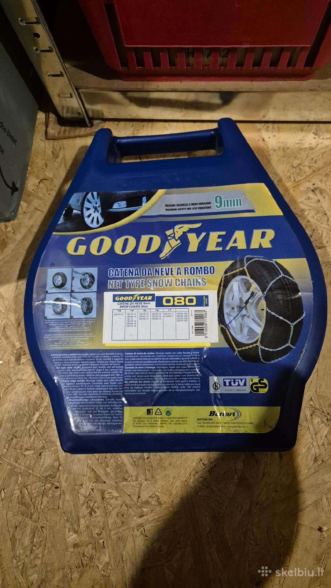 Sniego grandinės Goodyear. Padangų grandinės