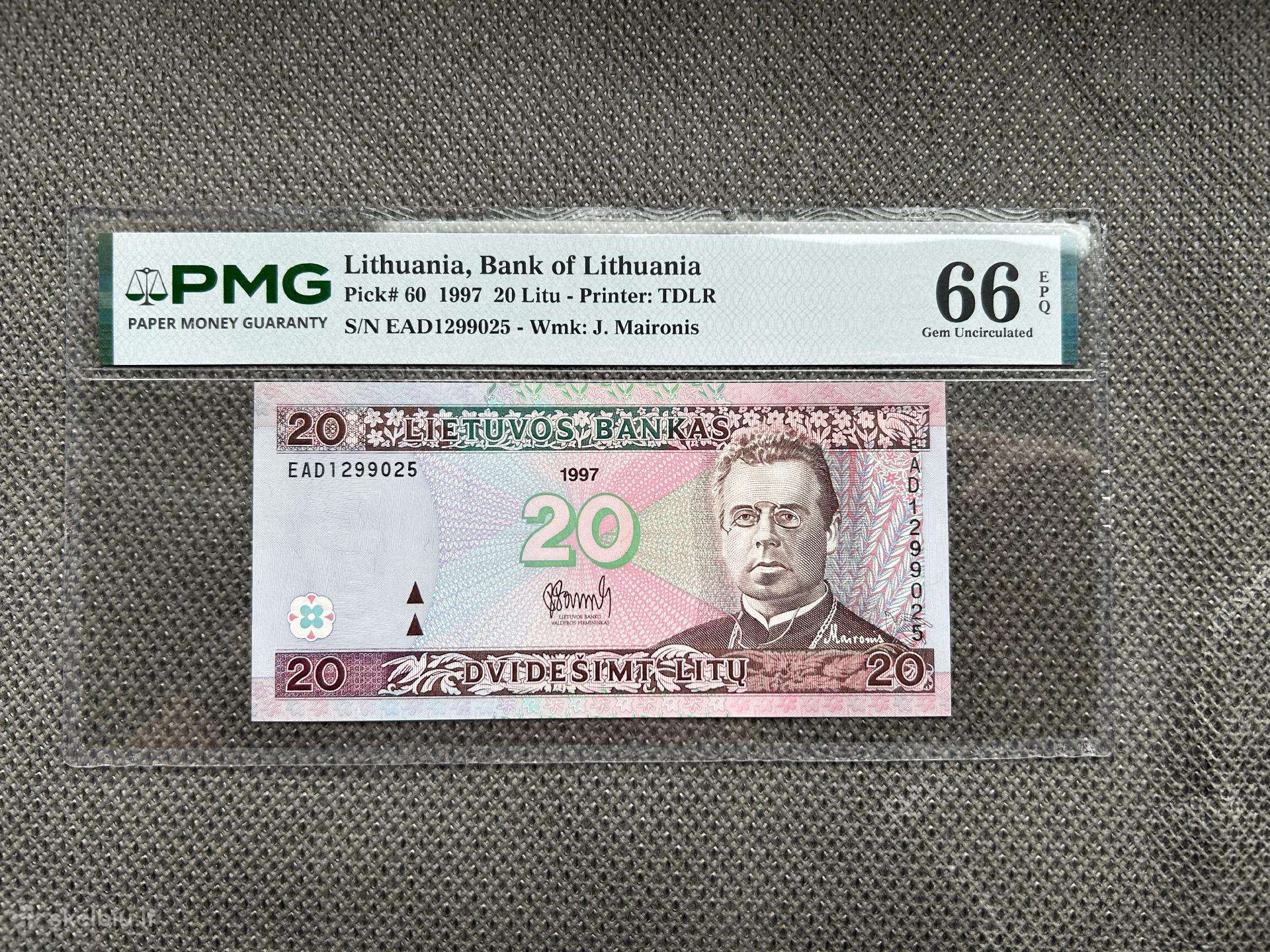 20 Litų 1997 m. Pmg66