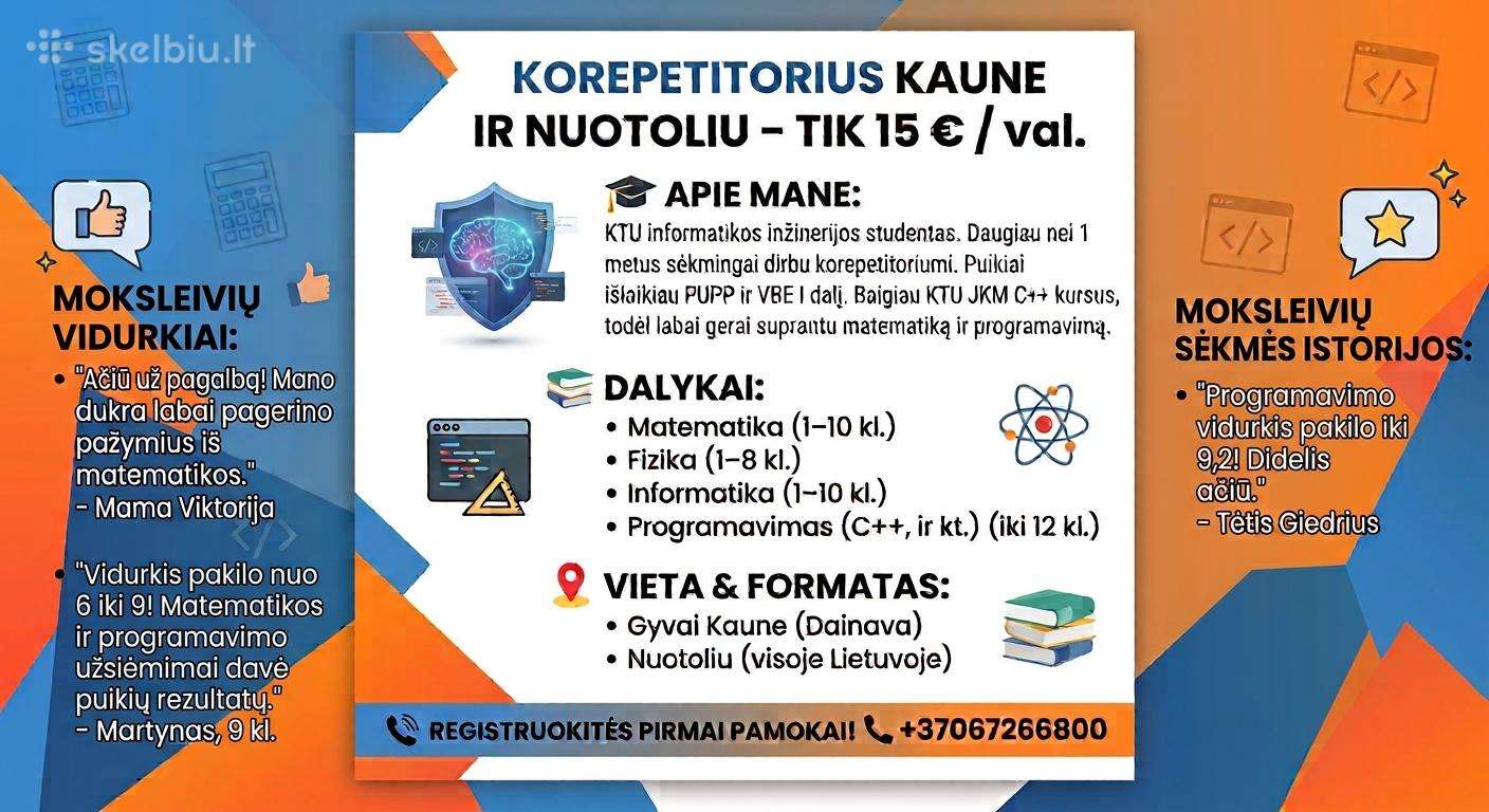 15€ korepetitorius