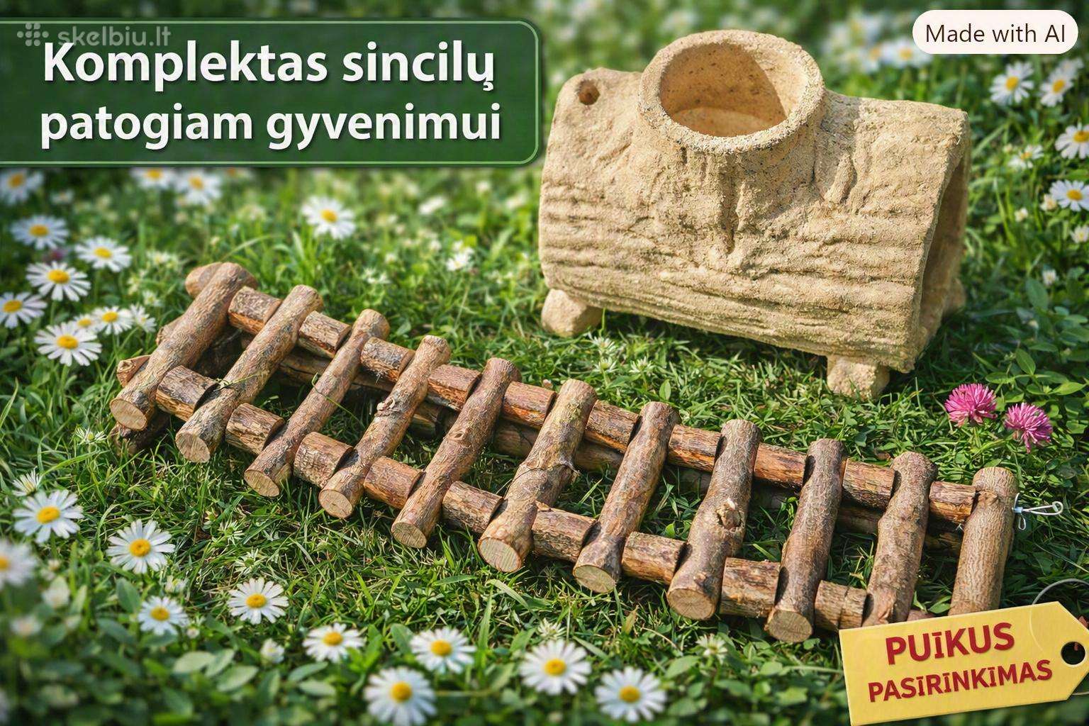 Sinčilų namelis + kopetėlės