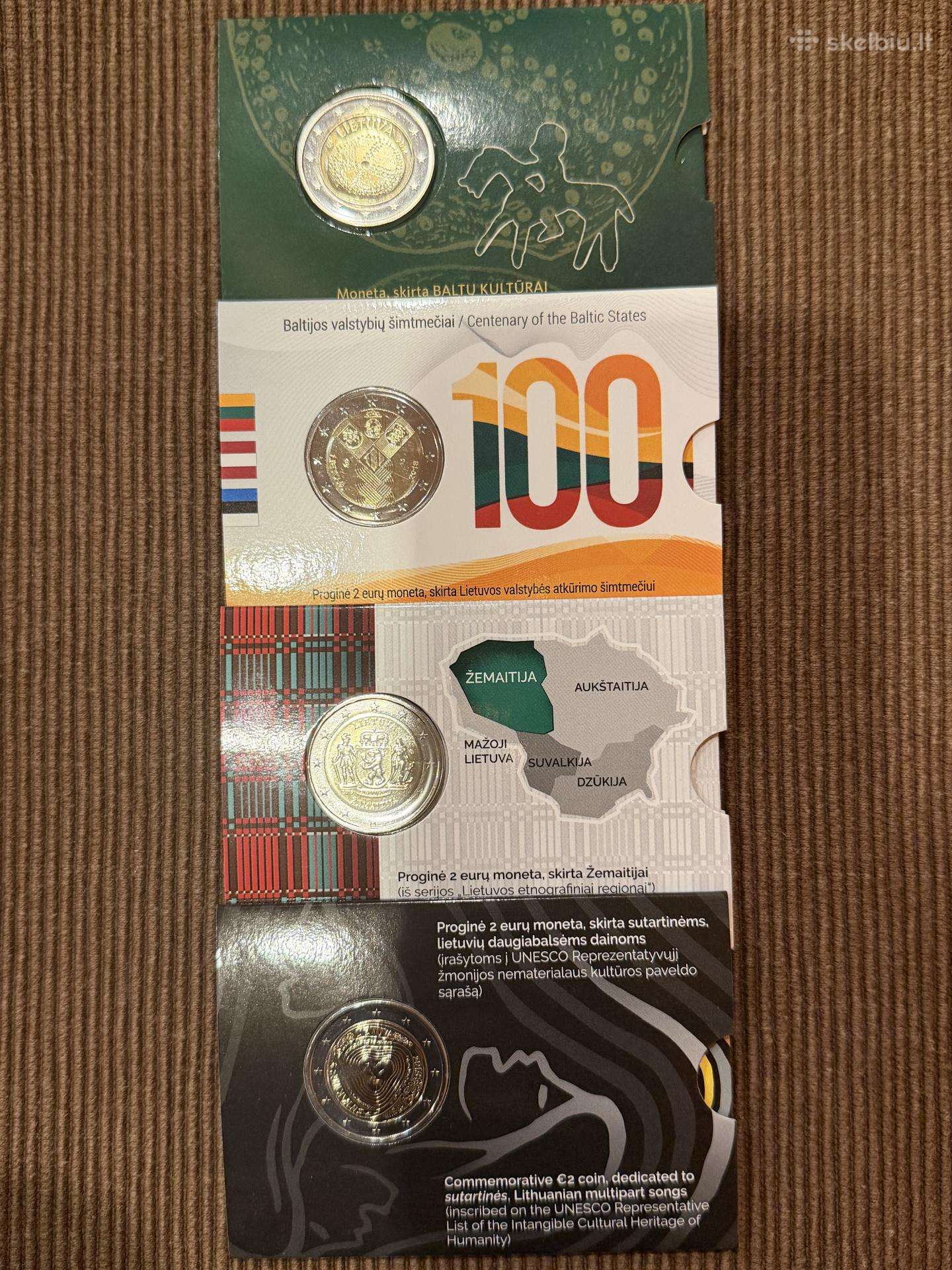 2eur. Lietuviškos monetos kortelėse