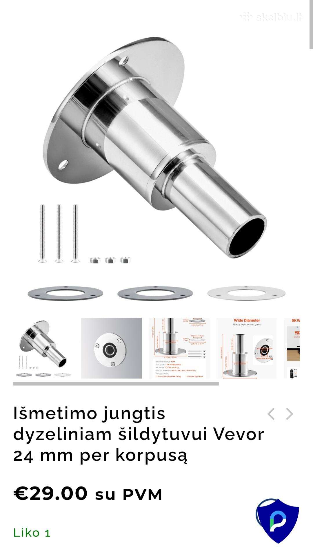 Išmetimo jungtis dyzeliniam šildytuvui