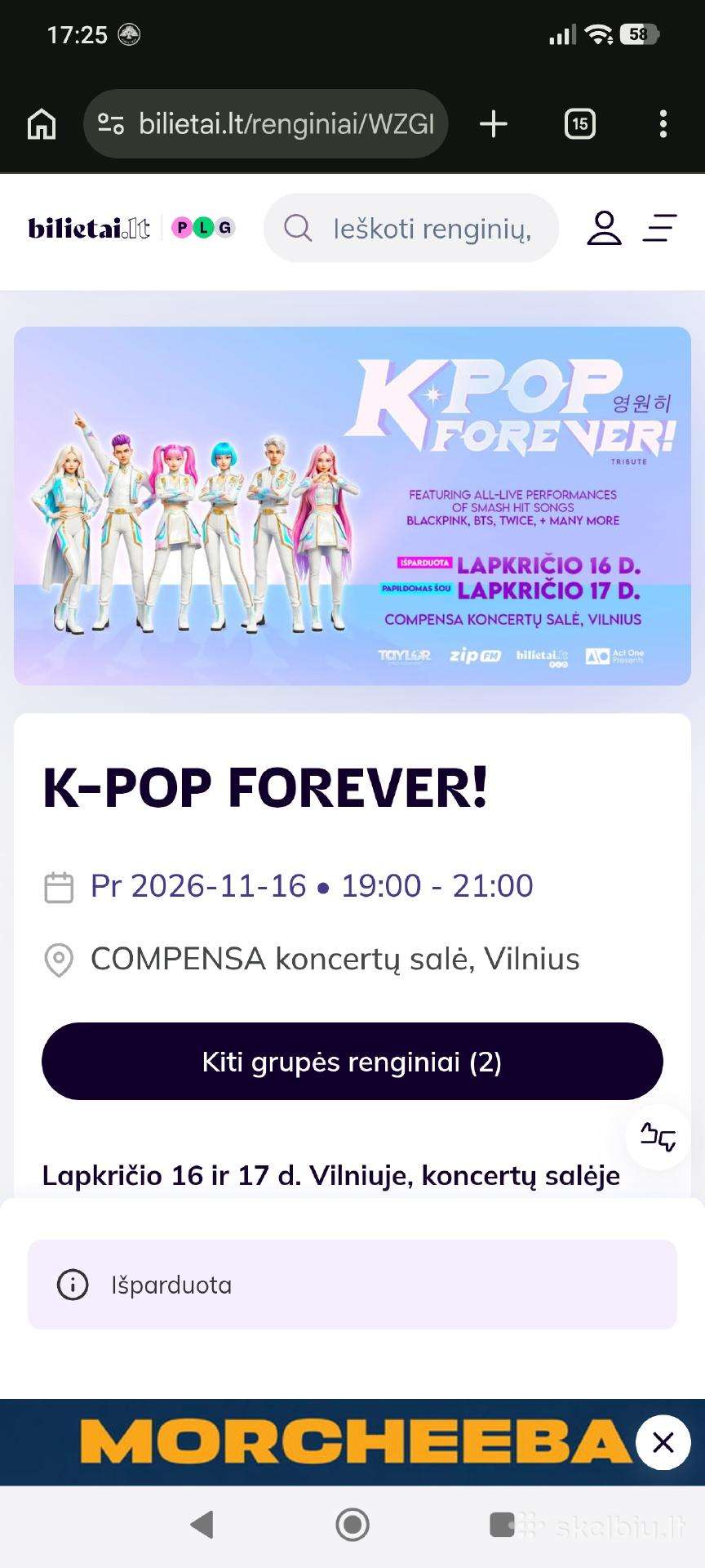 Perparduodu bilietus į k pop forever šou
