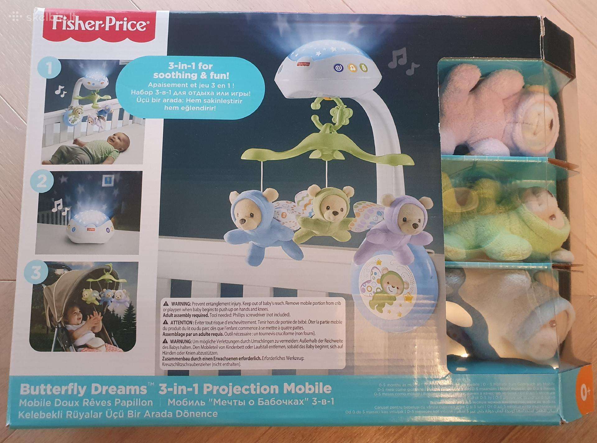 Muzikinė karuselė Fisher Price 3 in 1 Butterfly