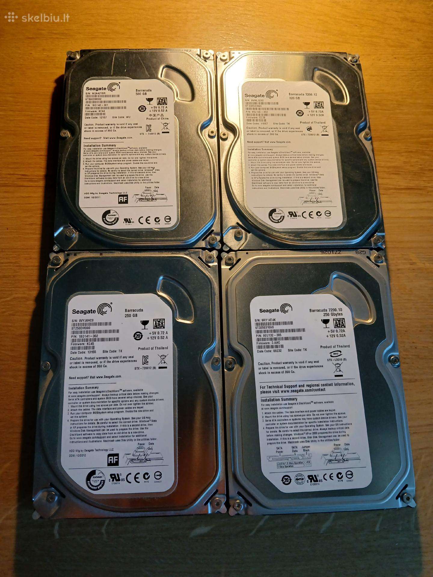 Seagate Barracuda HDD – 500 GB, 320 GB ir 250 GB