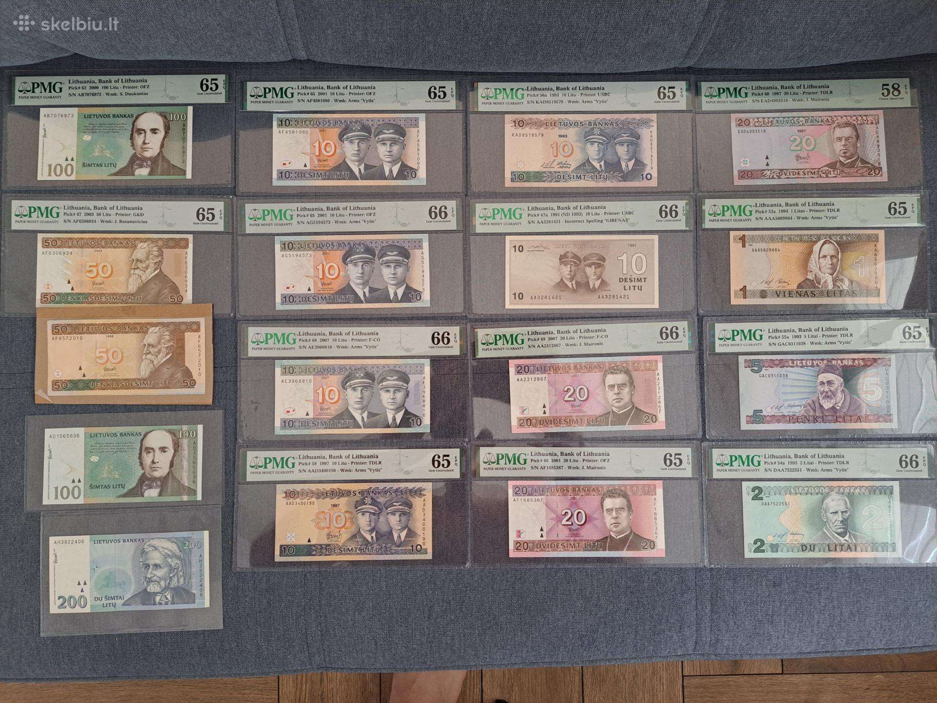 Banknotai, Monetos.