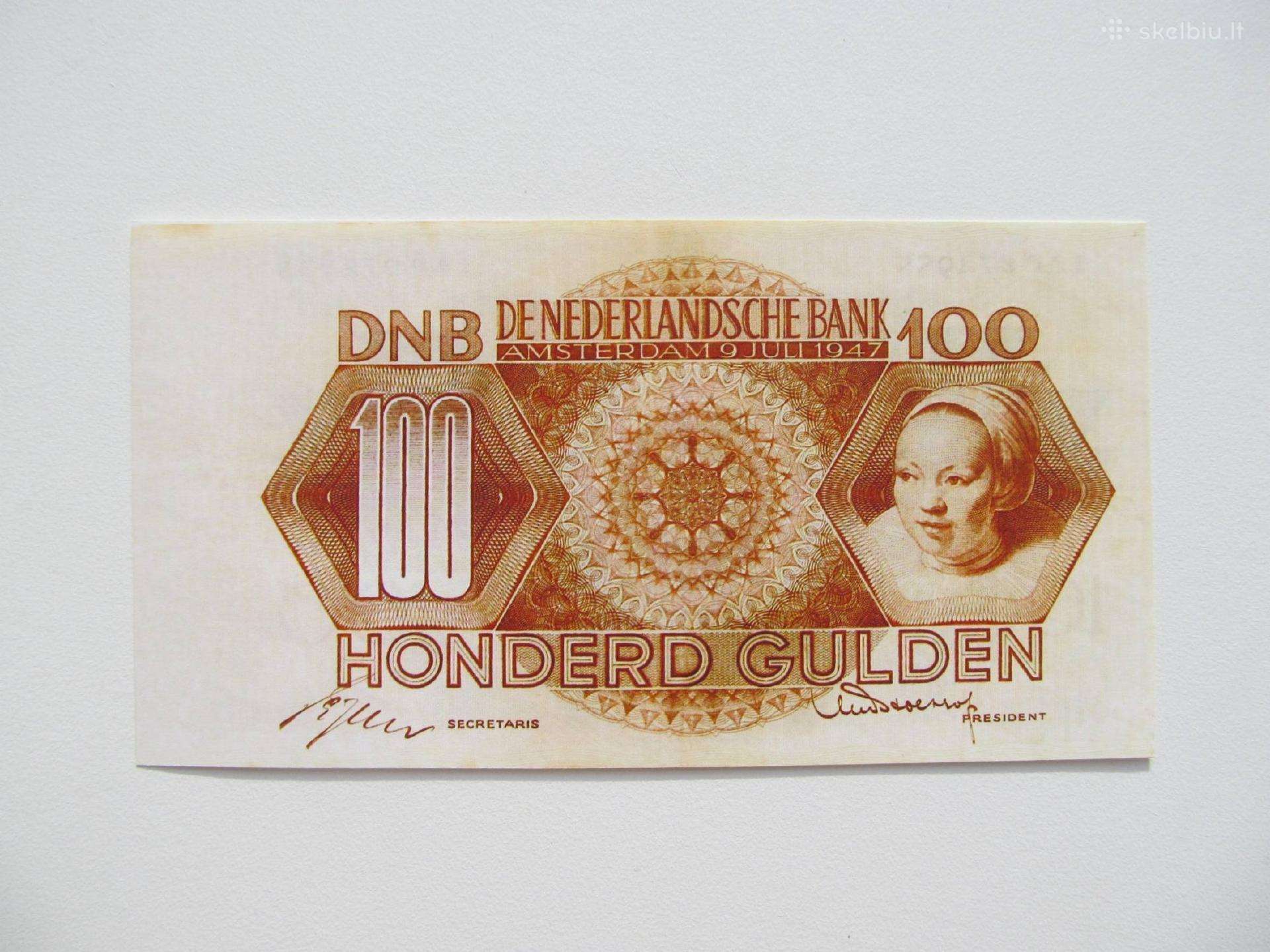 100 guldenu , Nyderlandai , 1947