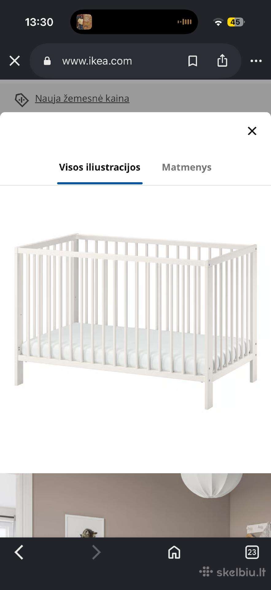 Ikea Gulliver lovytė su ikea su Vyssa čiuziniu