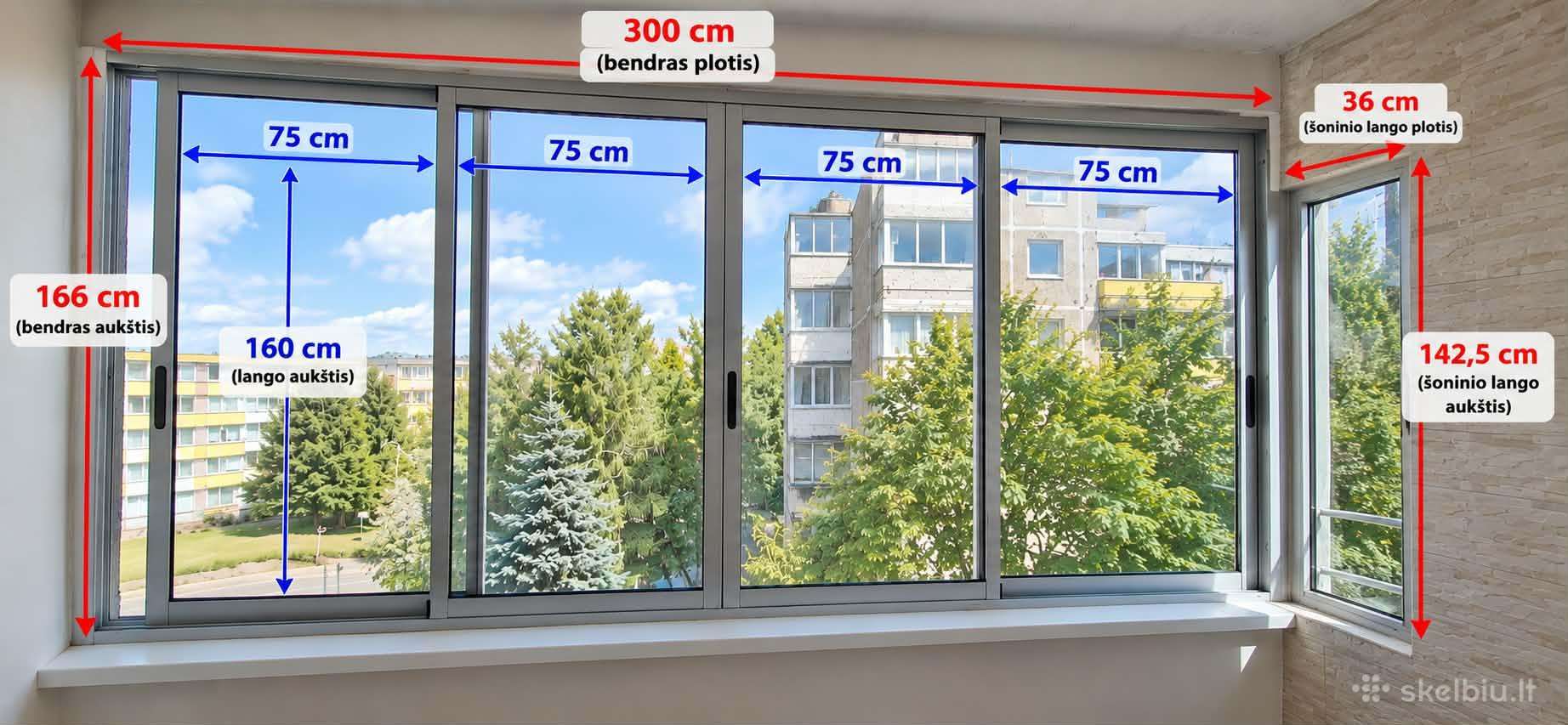 Balkono Stiklinimo Sistema aliuminė skubiai