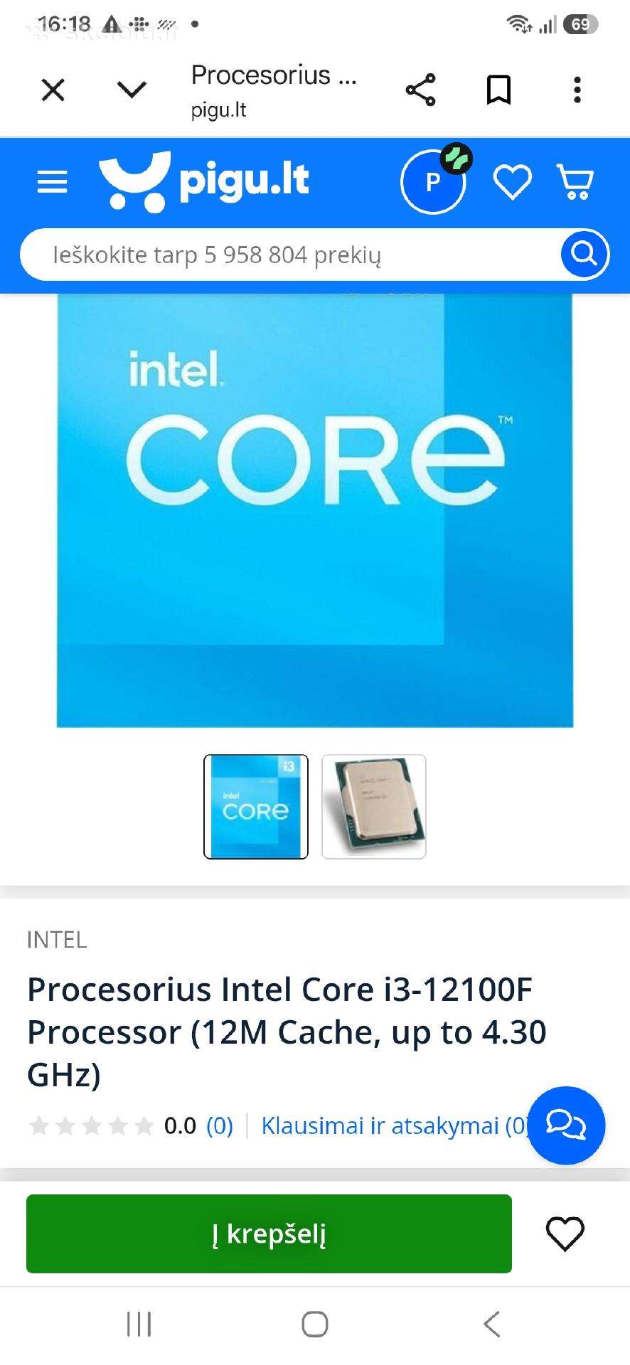 Core i3-12100f naudota