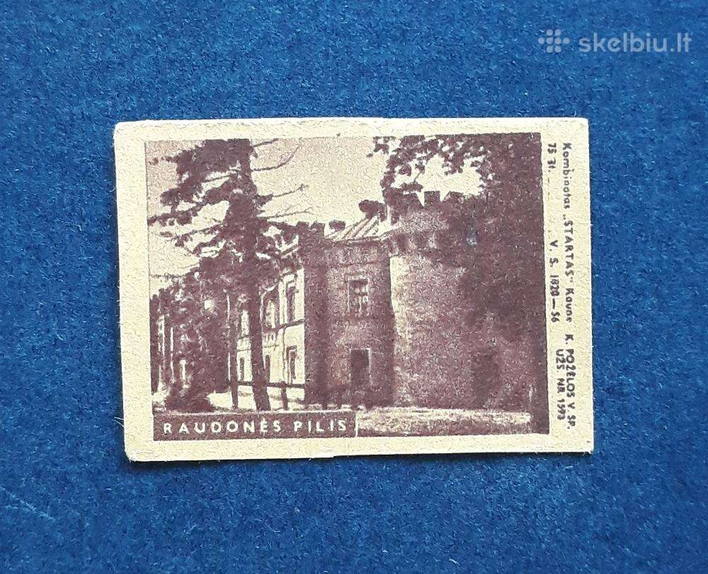 Degtukų etiketė Lietuva 1956 Raudonės pilis 33-1