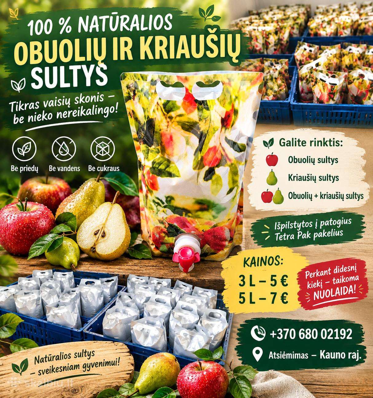 Obuolių Ir Kriaušių Sultys – 3l / 5l