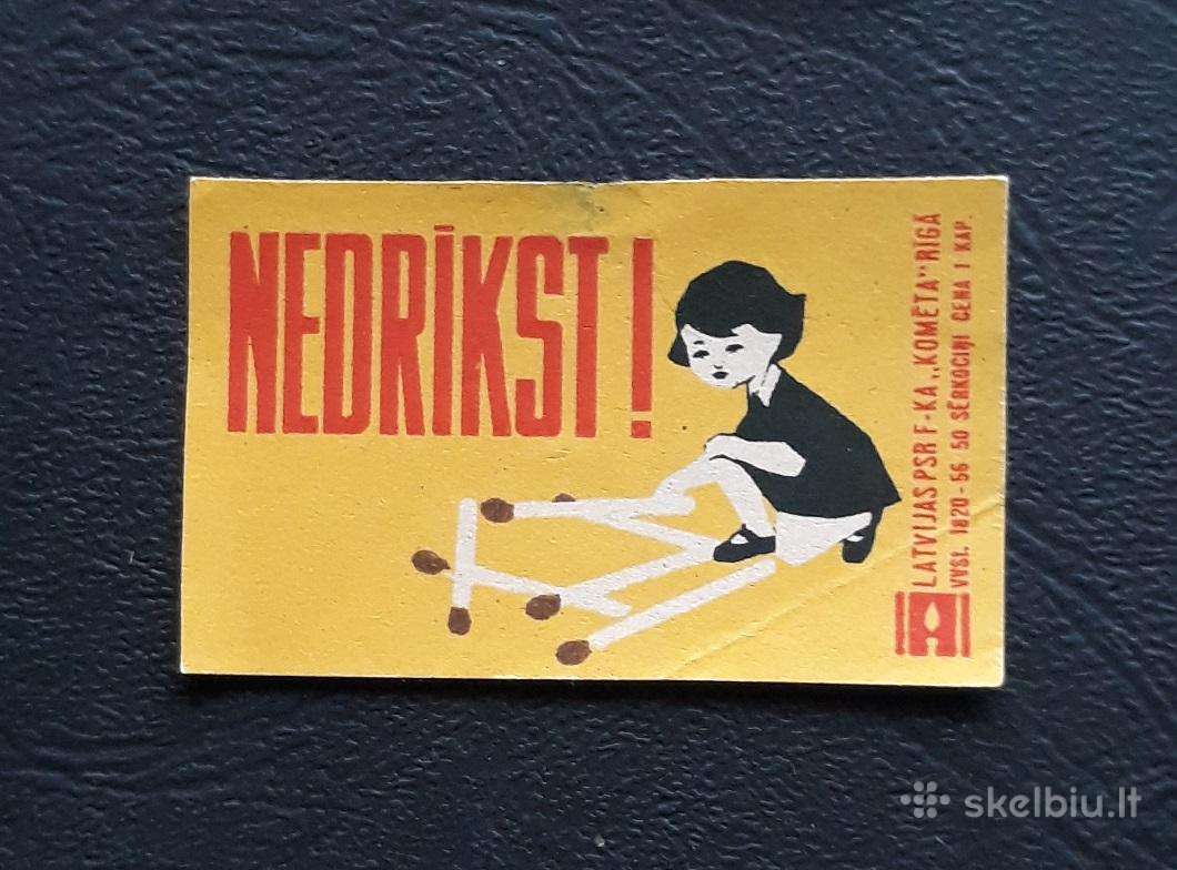 Degtukų etiketė Latvija 1956 atsargiai! 06