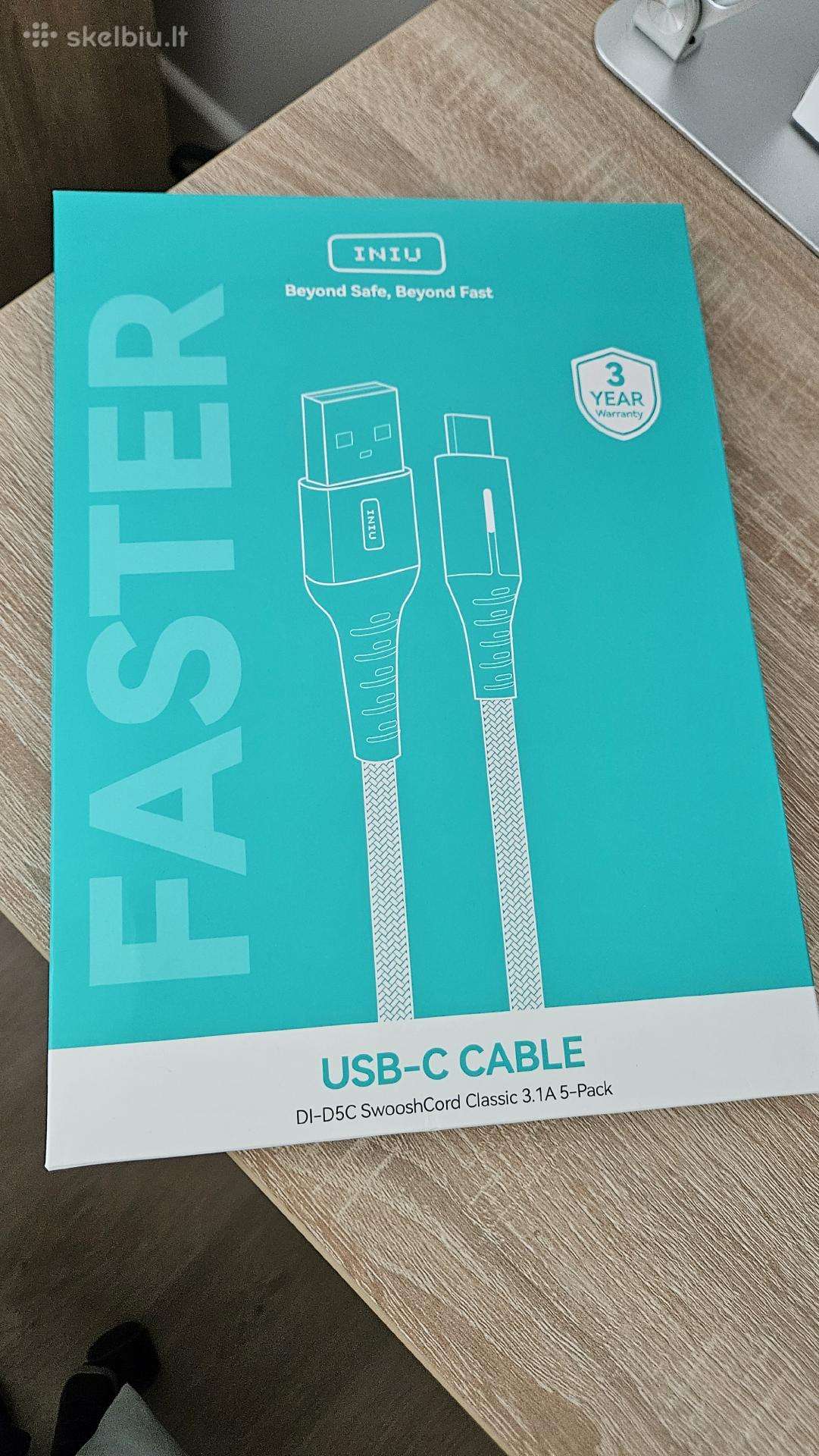 Iniu D5c nailono pynės Usb-a į Usb-c kabeliai