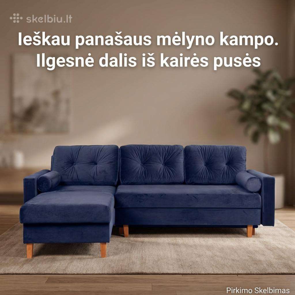 Nupirkčiau mėlynos spalvos minkštą kampą