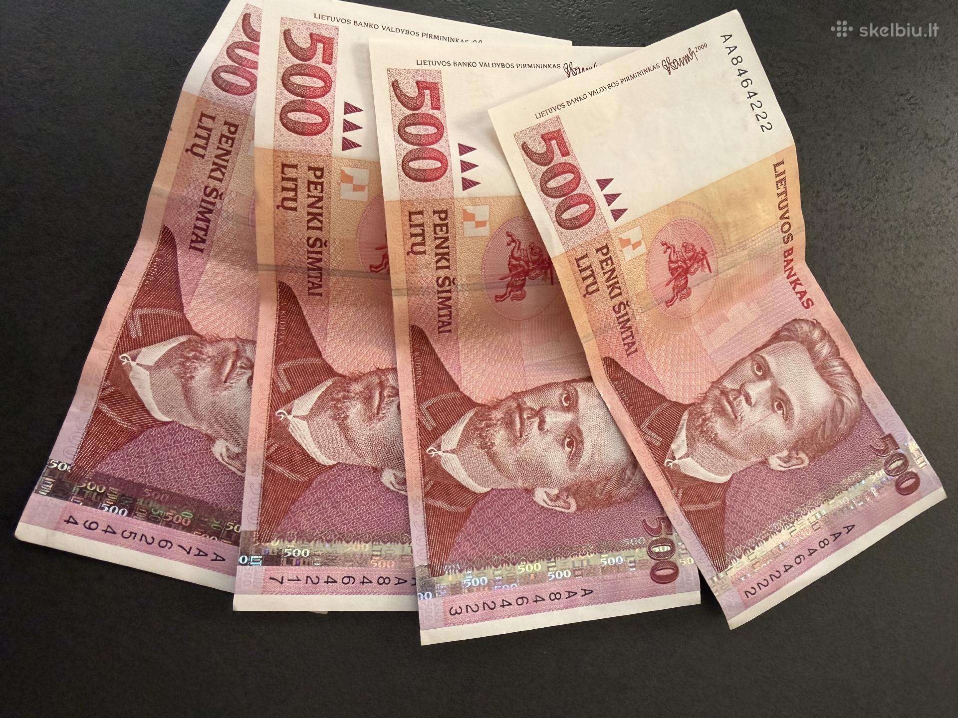 500 litų kupiūros 4vnt