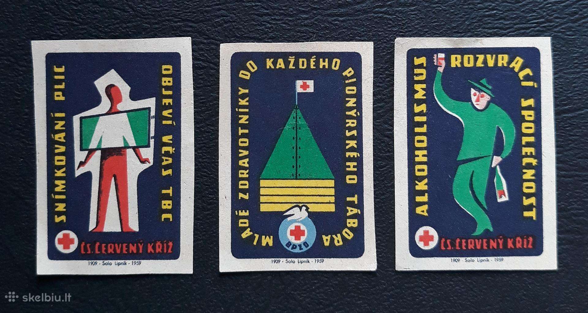 Degtukų etiketė Čekoslovakija 1959 Medicina 3vnt