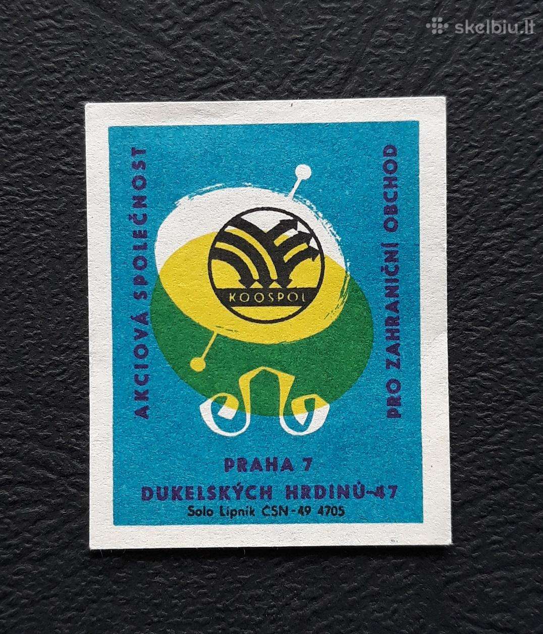 Degtukų etiketė Čekoslovakija 1960-ji Reklama 17-1