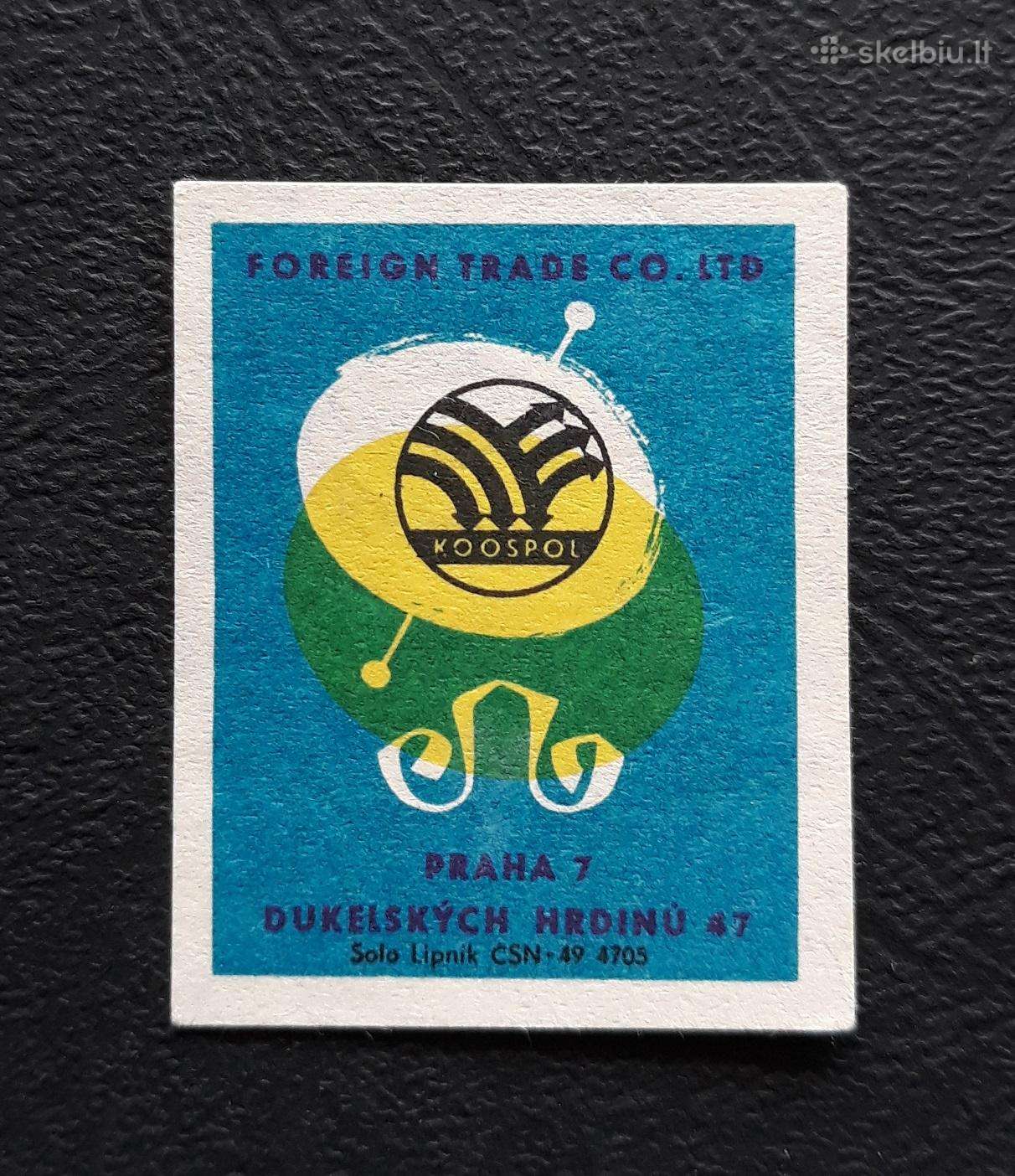 Degtukų etiketė Čekoslovakija 1960-ji Reklama 17-2