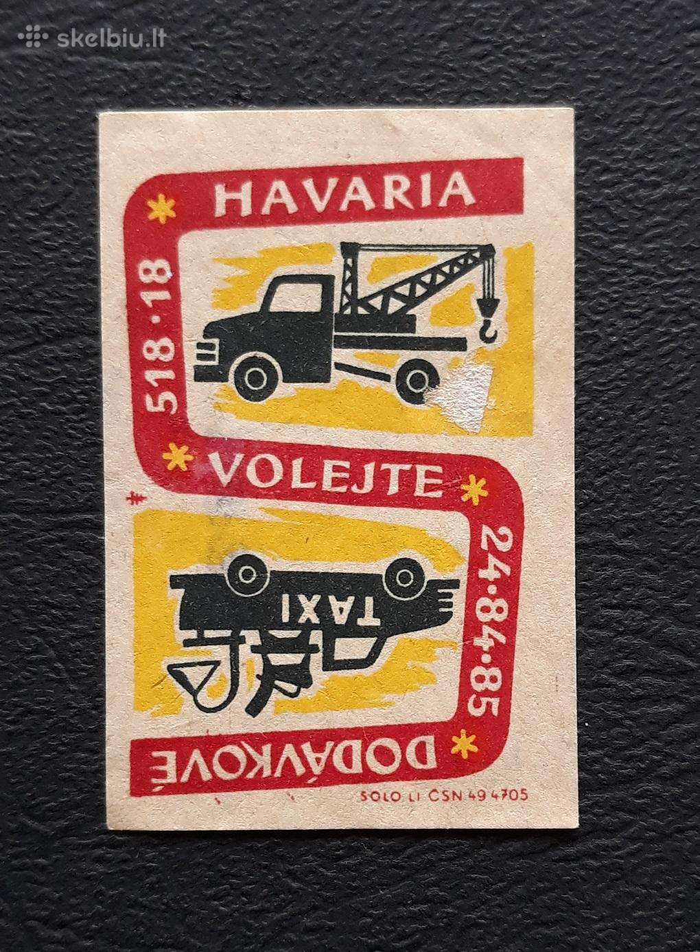 Degtukų etiketė Čekoslovakija 1960-ji Reklama 20