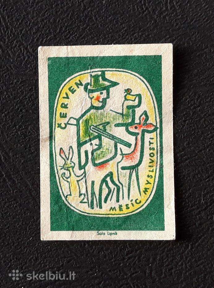 Degtukų etiketė Čekoslovakija 1960-ji Medžioklė 24