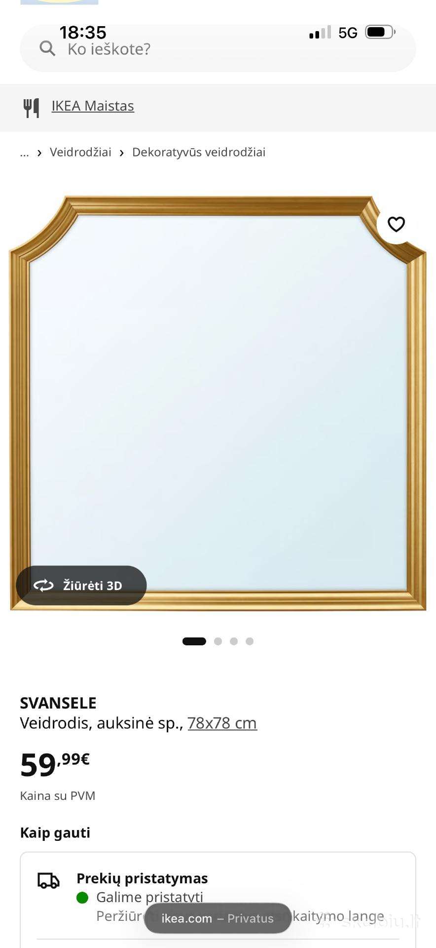 Parduodame Ikea veidrodžius