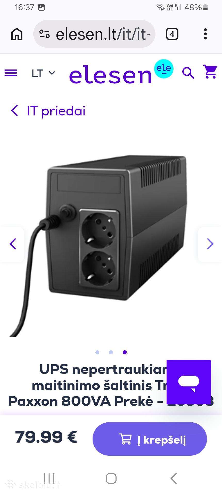 Išorinis energijos kaupiklis ("Ups") "Trust".