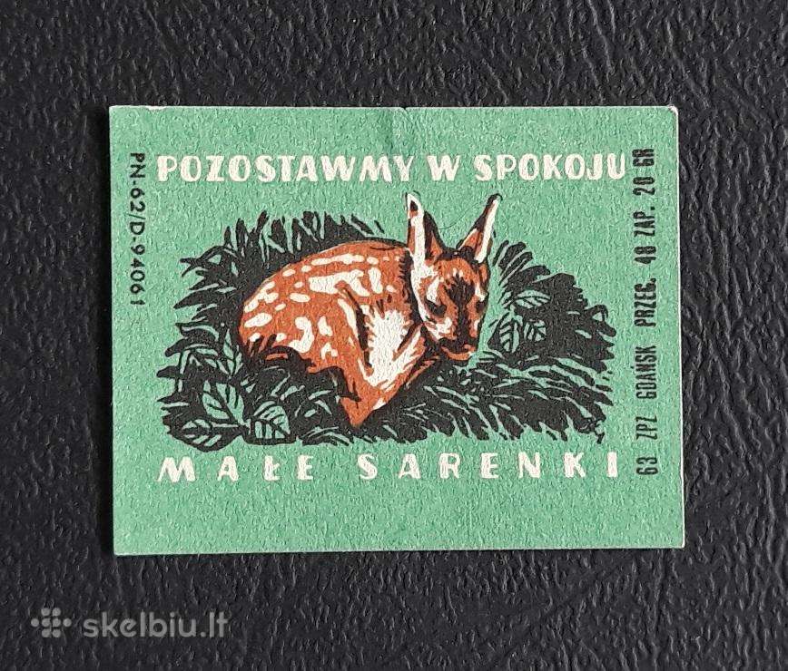 Degtukų etiketė Lenkija 1960-ji Wildlife 02