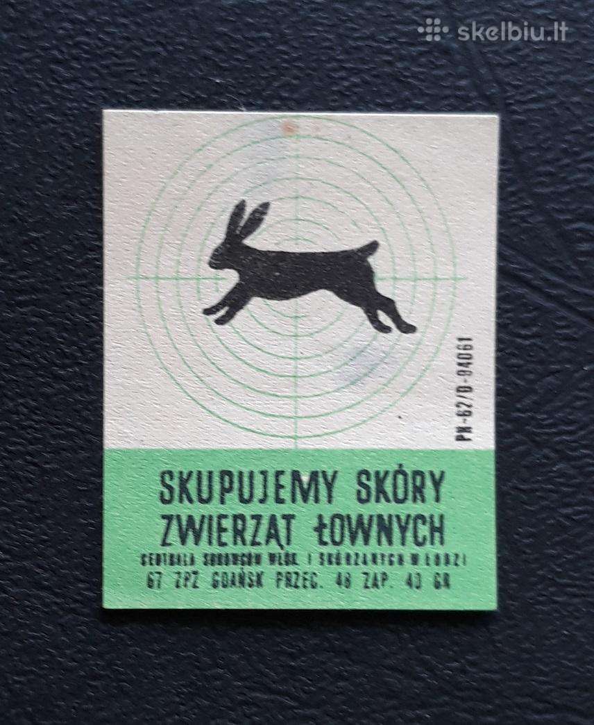 Degtukų etiketė Lenkija 1960-ji Medžioklė 05