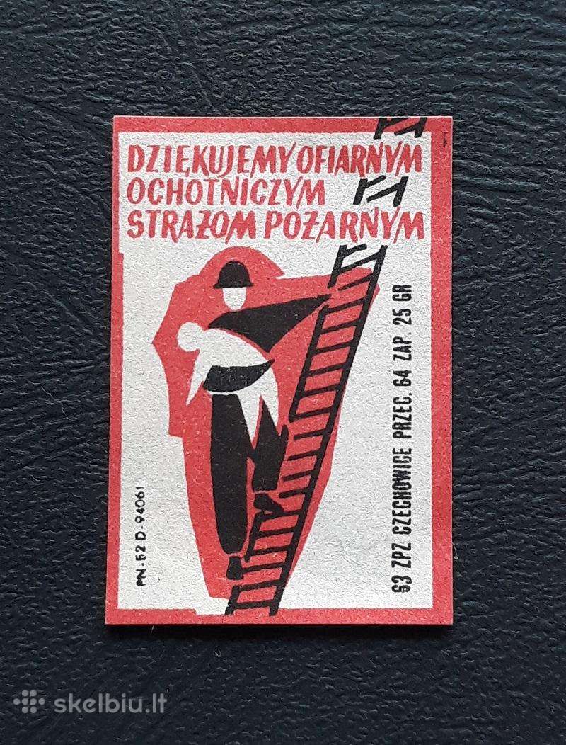 Degtukų etiketė Lenkija 1960-ji Atsargiai! 13