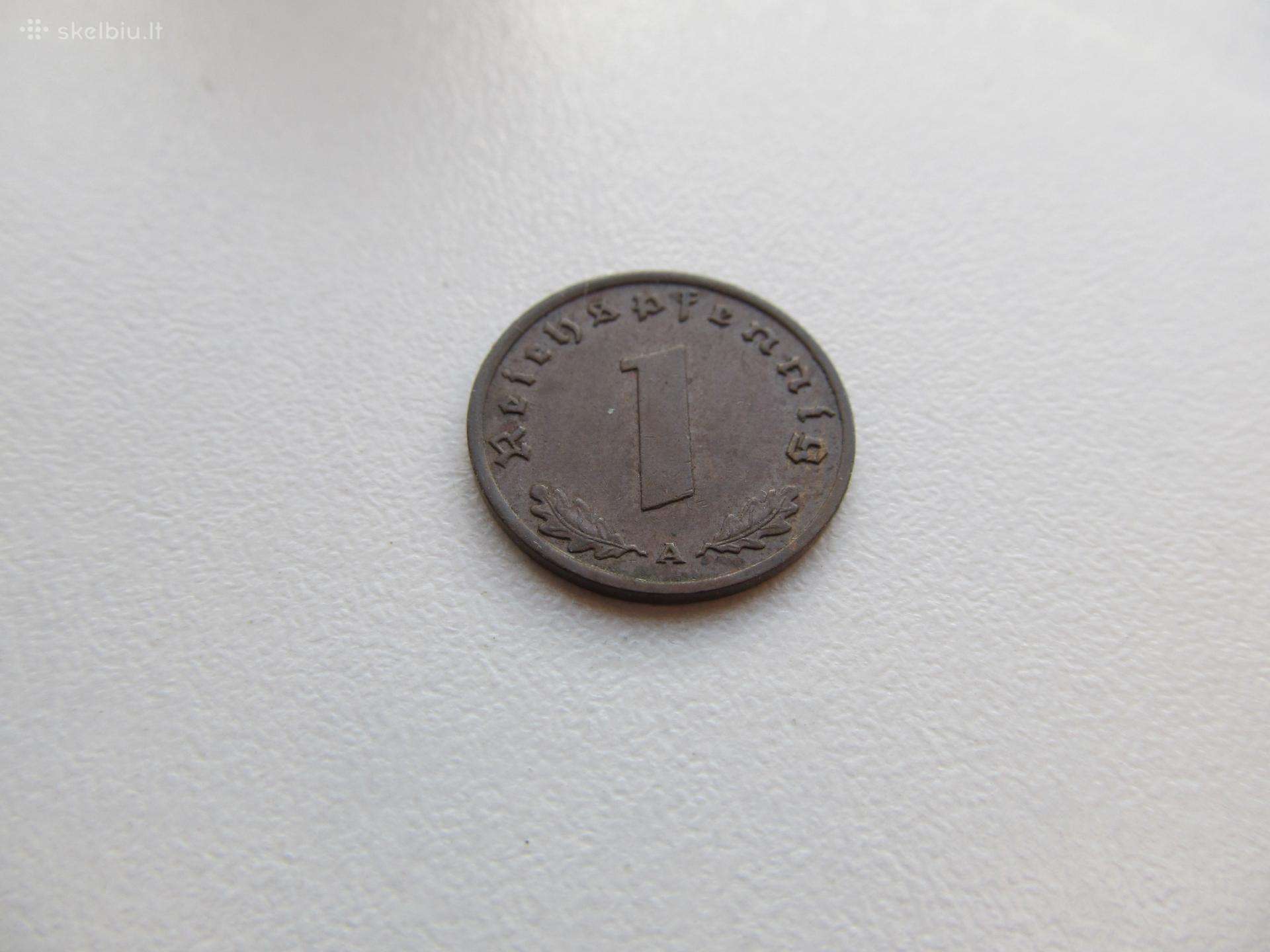 1 reichspfennig , Vokietija , 1939 A, D, G