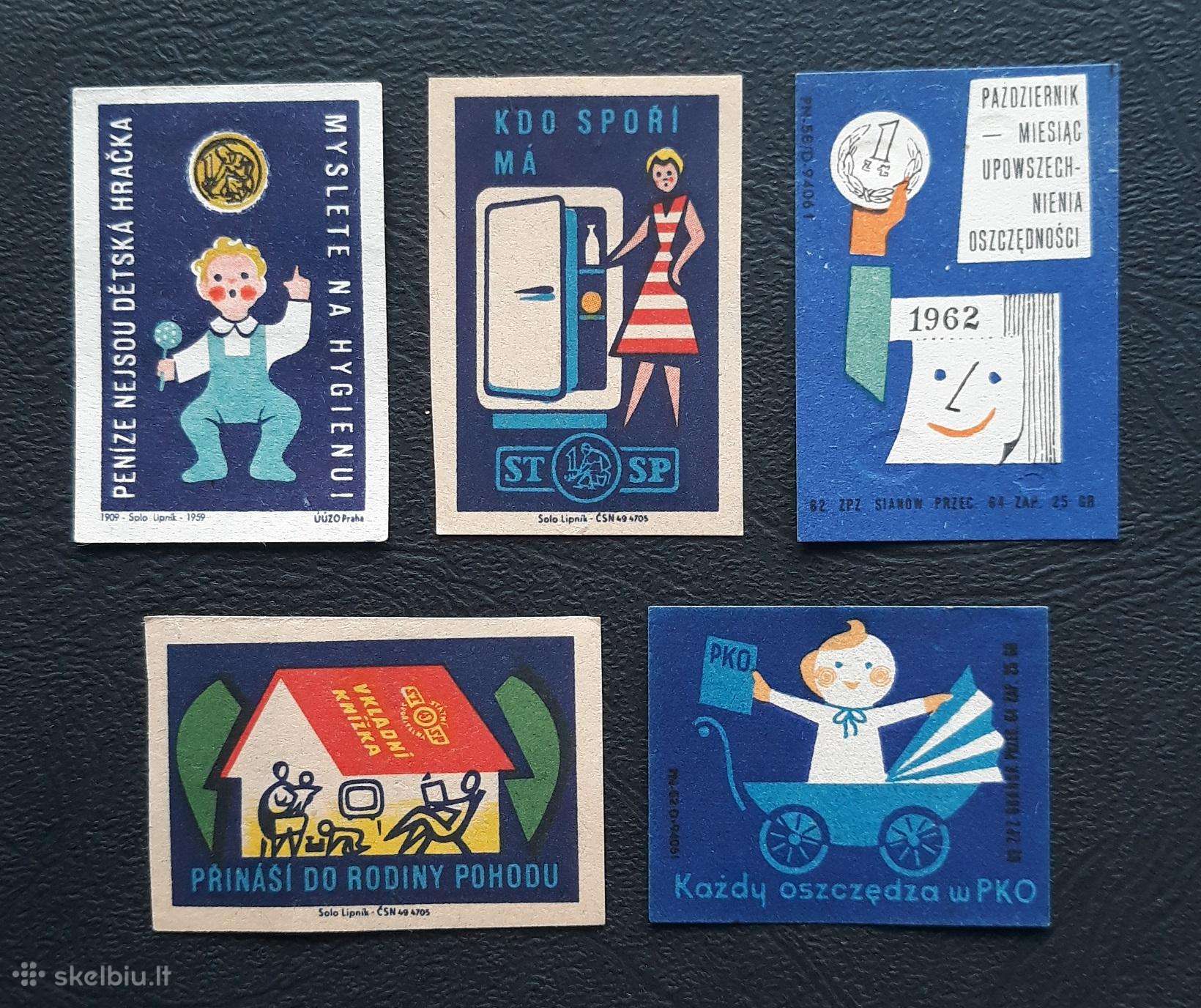Degtukų etiketė 1960-ji Serija-mix 5vnt