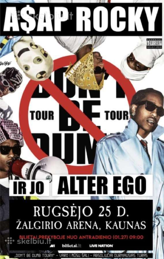 Asap Rocky 9.25 Kaune 2 blietai Stovimas Parteris