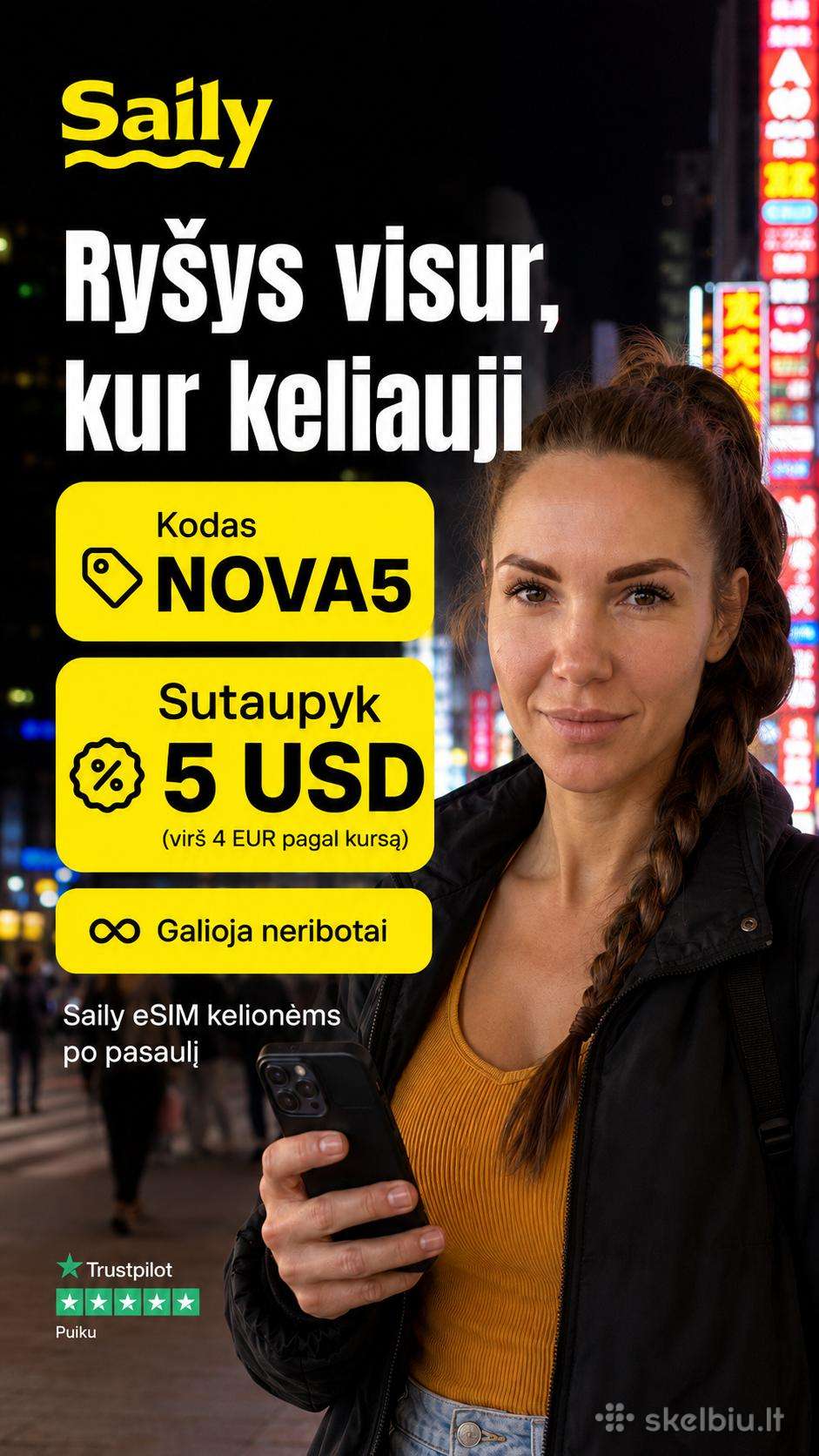 Saily nuolaidos kodas: NOVA5