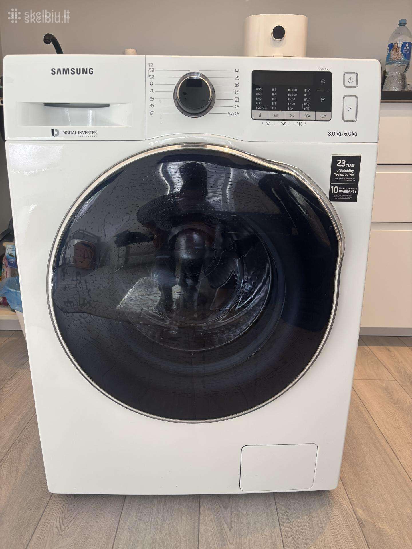 Samsung Wd80j5420aw/ee – skalbyklė-džiovyklė 8kg