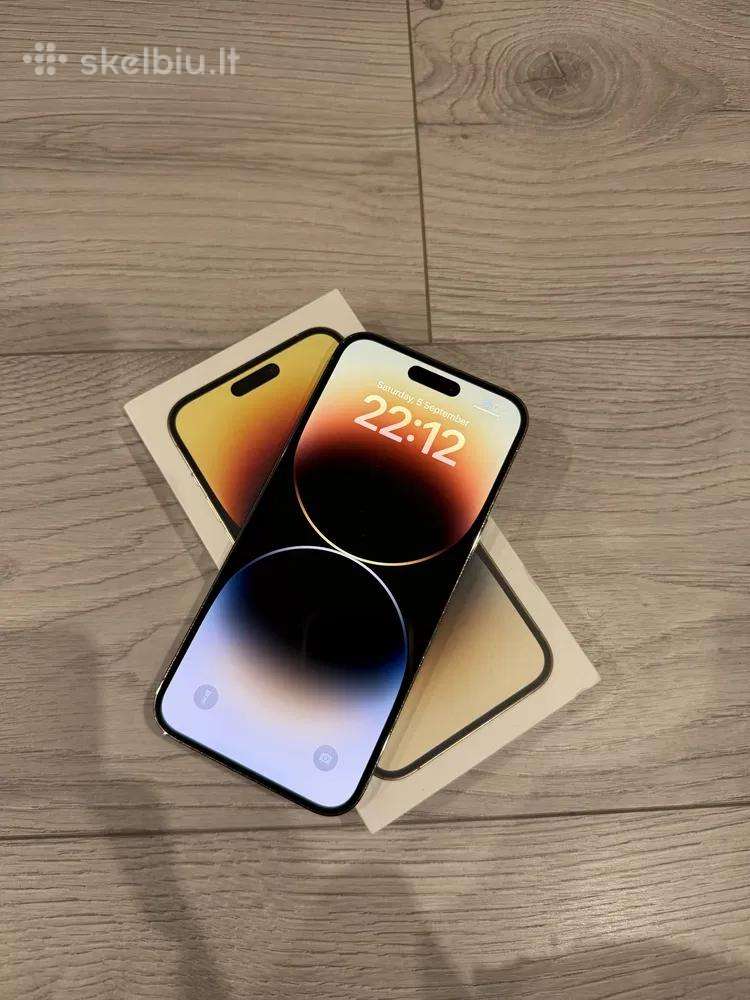 iPhone 14 pro max 128gb gold su dokumentais