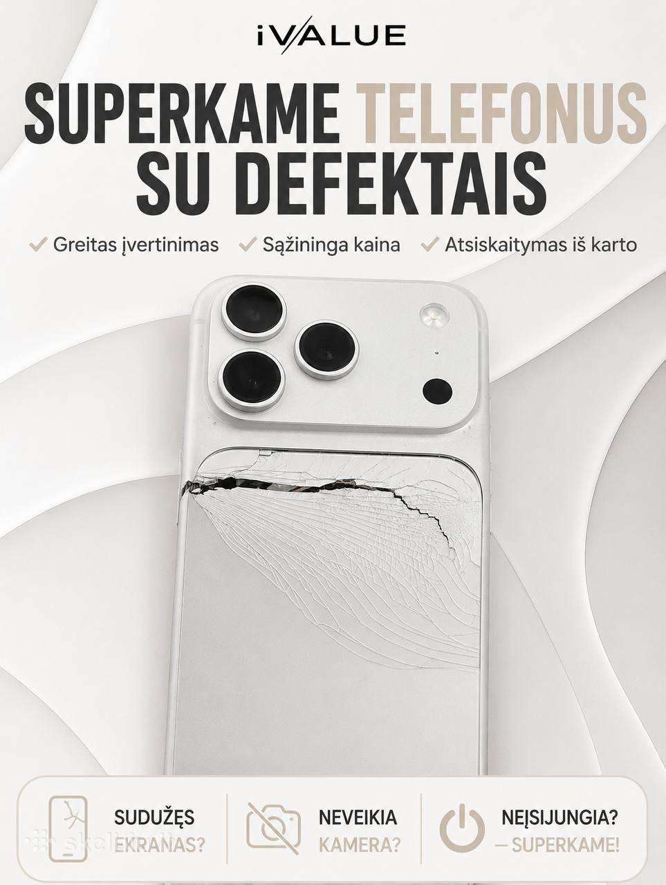 Perku iPhone Ir MacBook Su Defektais Arba Be