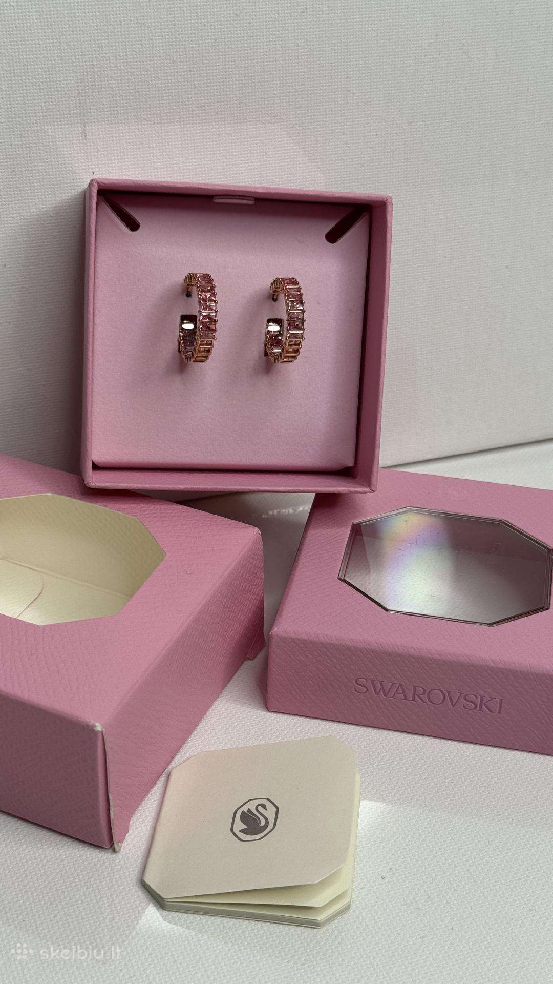 Swarovski Matrix Hoop Rožiniai Auskarai
