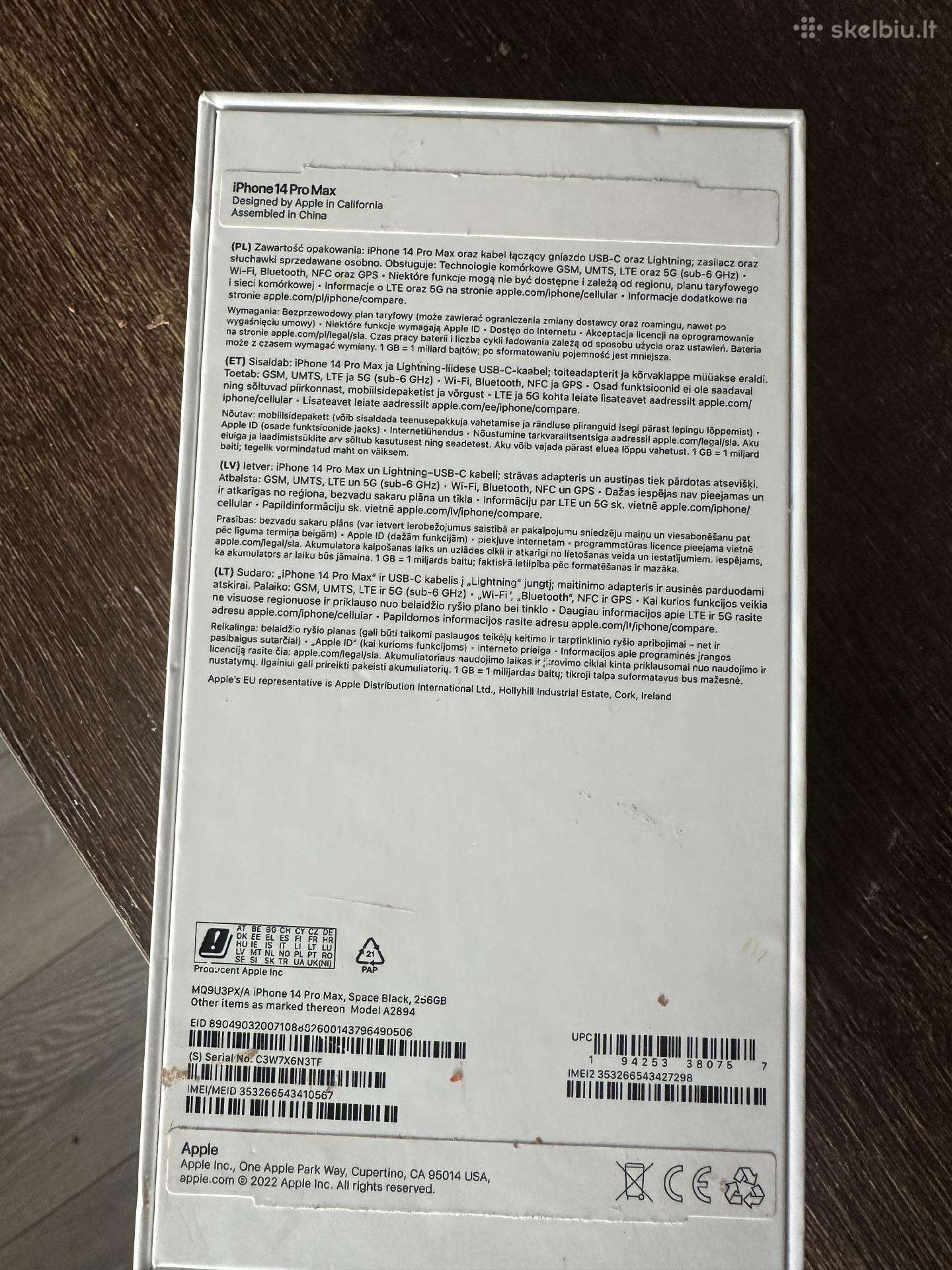 Parduodu iPhone 14 pro max 256gb