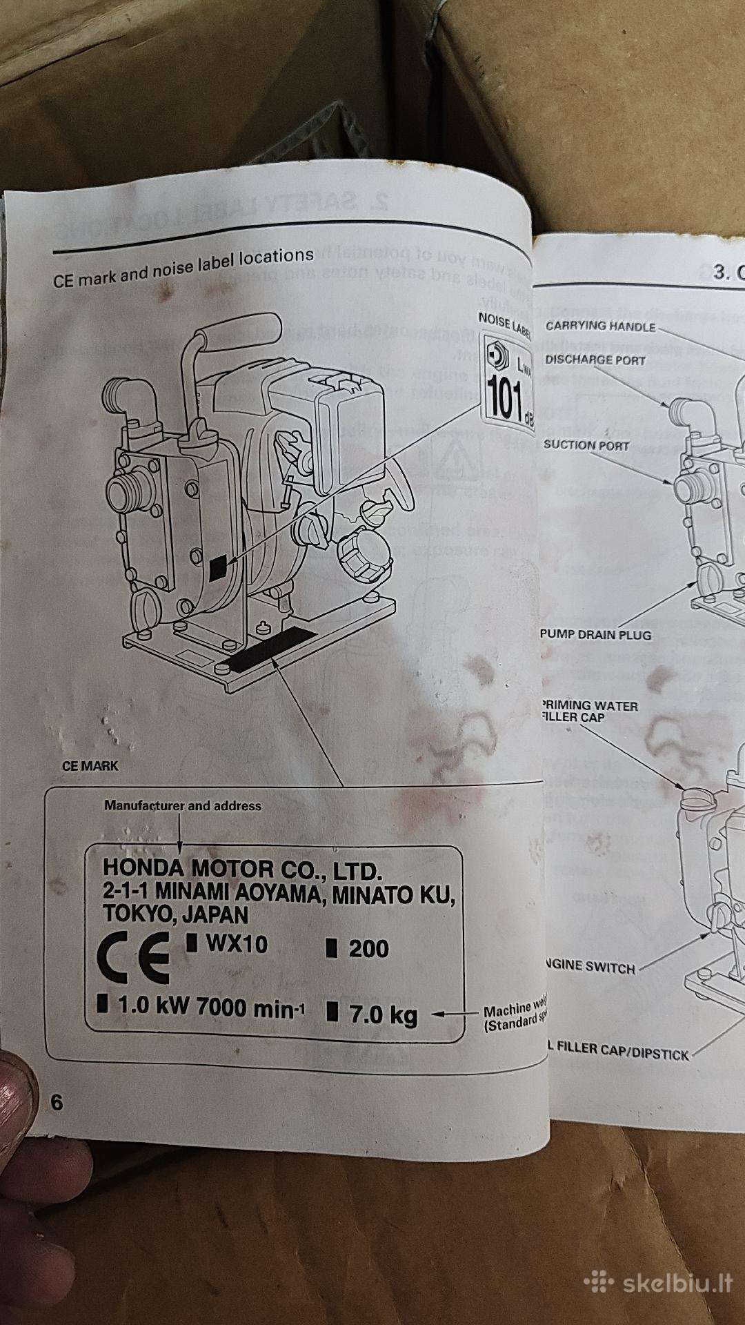 Benzininis vandens siurblys Honda Wx10