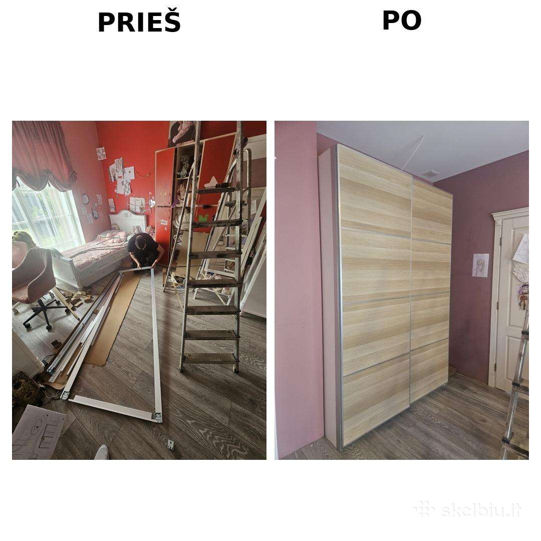Kraustymas, baldų pervežimas ir surinkimas