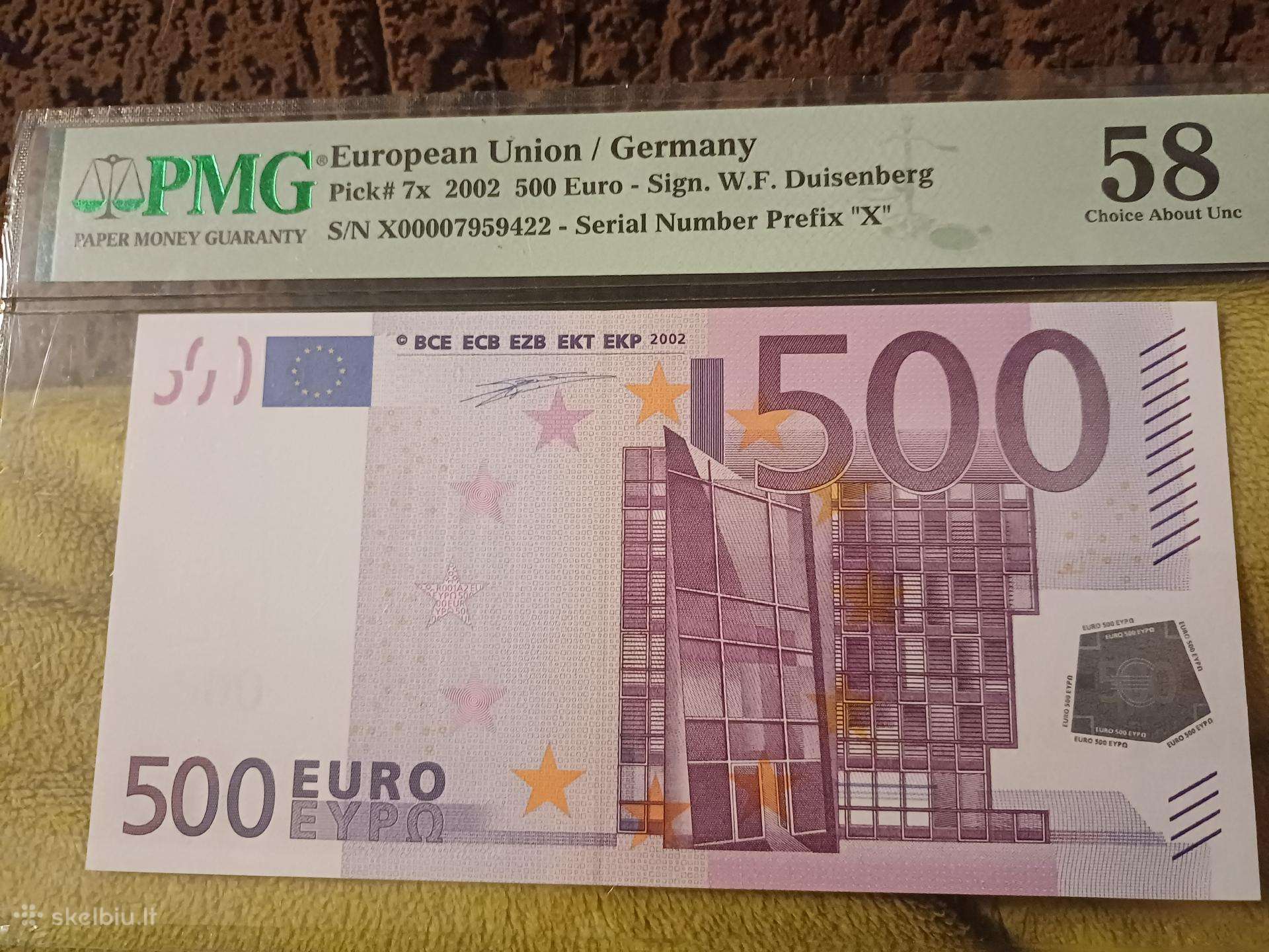 500 euro banknotas-pmg 58