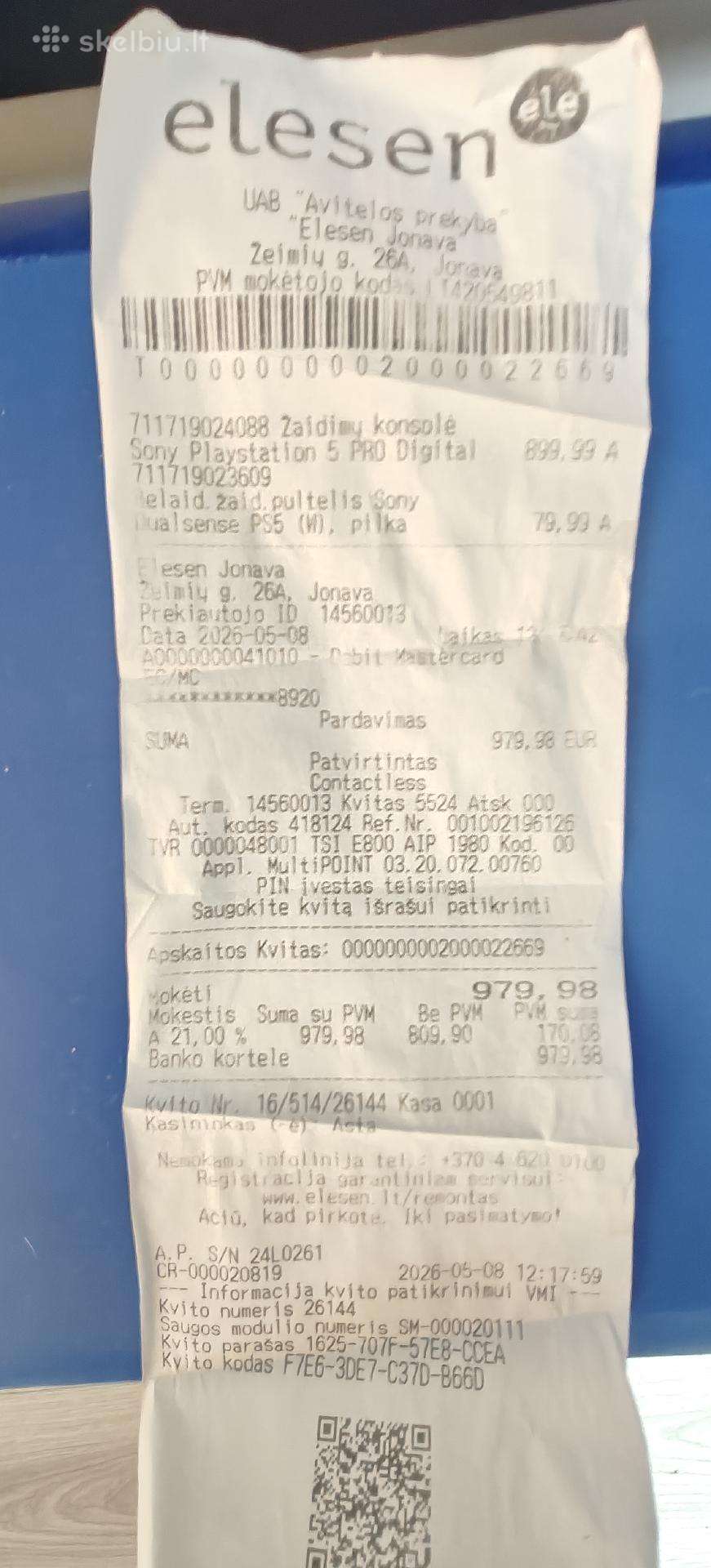 Mažai naudotas ps5 pro