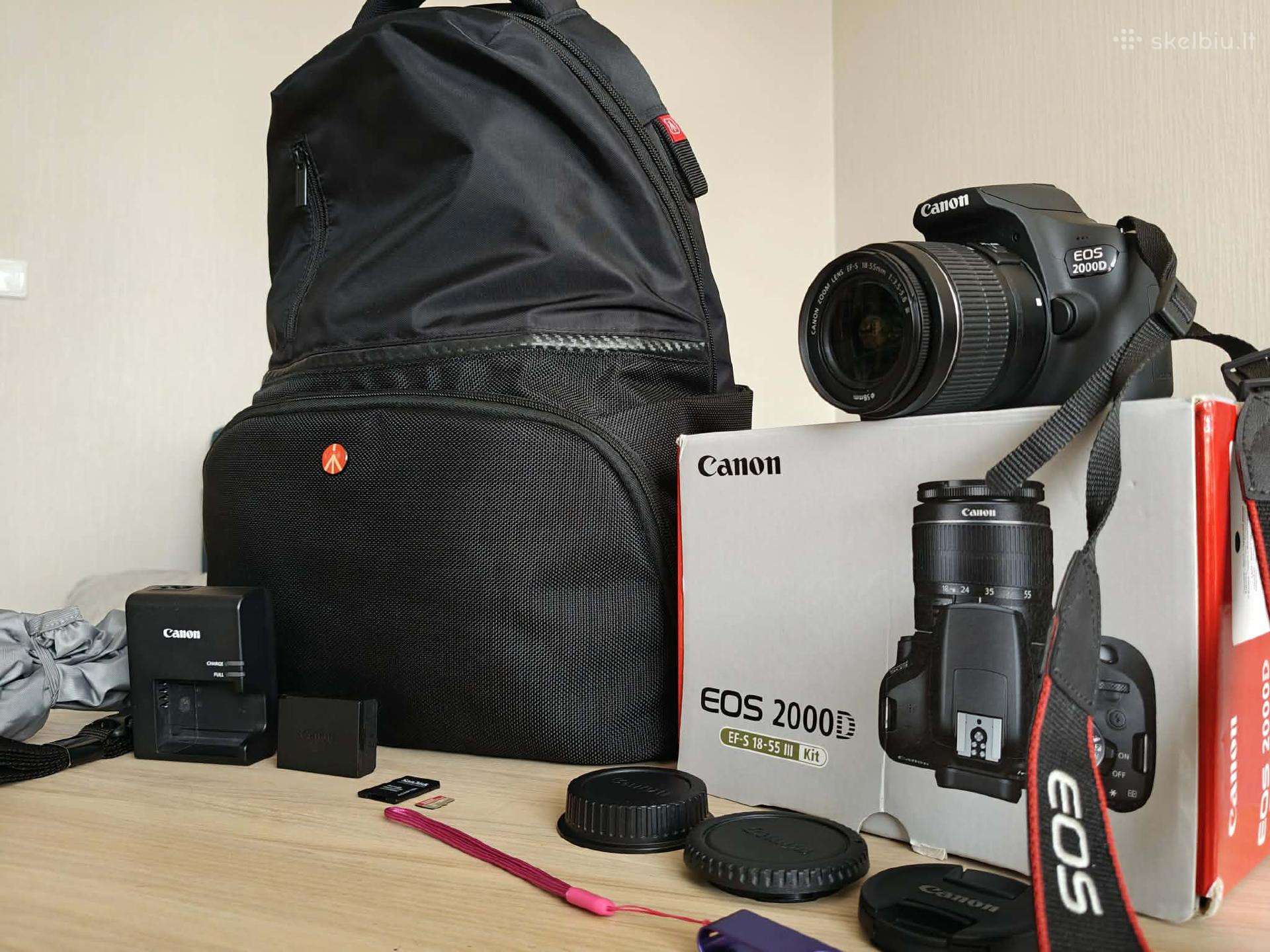 Canon EOS 2000d Su nauja Manfrotto kuprine.