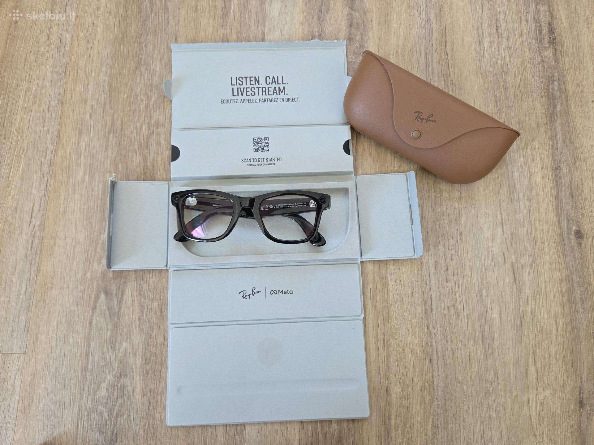 Ray-ban Meta Wayfarer Shiny Black Rw4006 akiniai