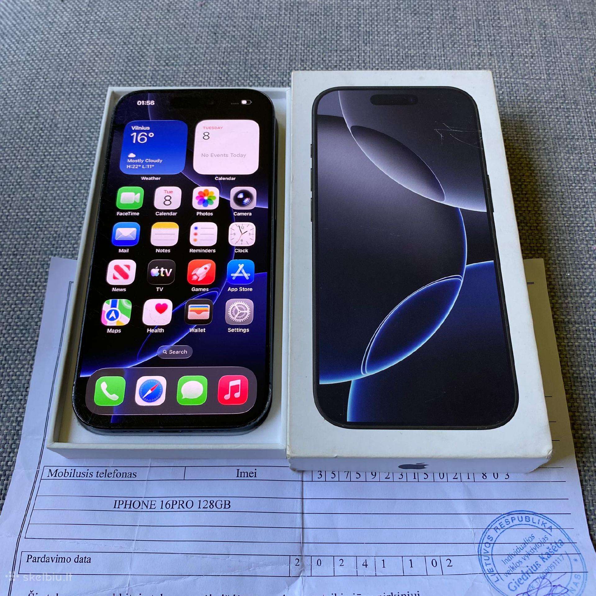 Apple iPhone 16 Pro 128gb Black Titanium