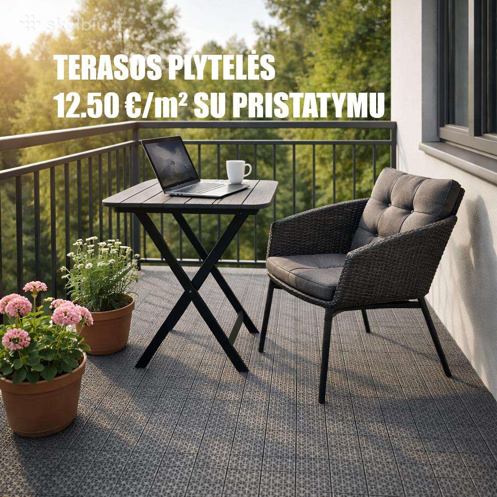 Plastikinės plytelės terasai – Tik 12,50 €/m² !